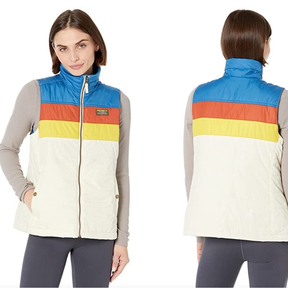 L.L. Bean Petite Mountain Classic Puffer Vest Color-Block